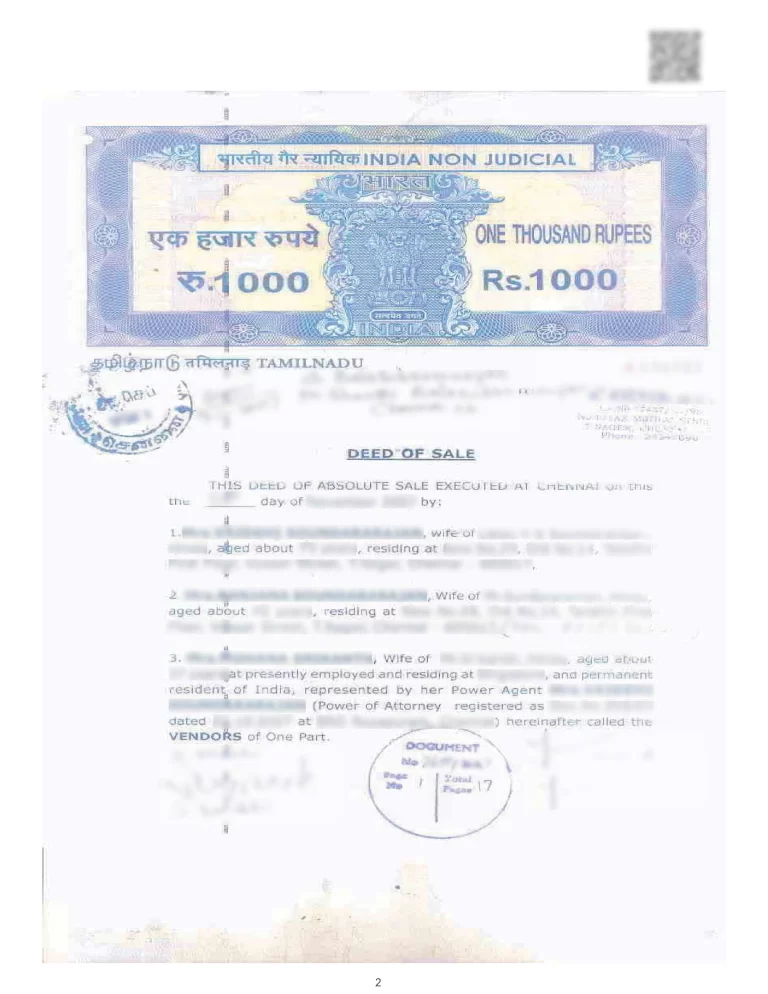 Copy of sales deed