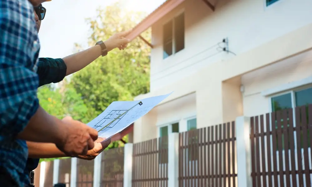 Property evaluation during a site visit.